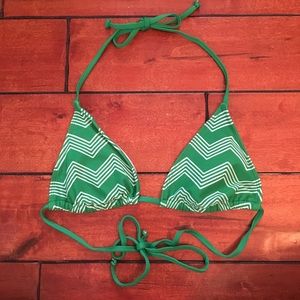 Massimo Green Zig Zag Pattern Bikini Top